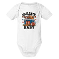 Tailgate Baby football onesie in white organic cotton