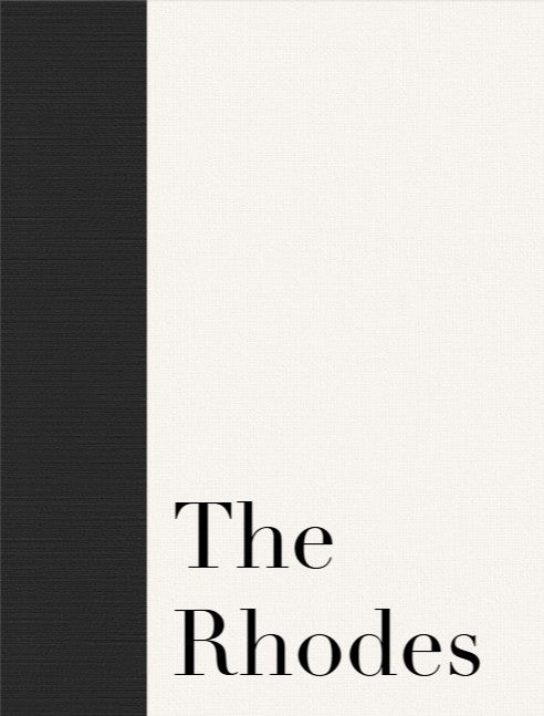 The Rhodes: Elegant black and white notebook with textured cover for stylish note-taking.